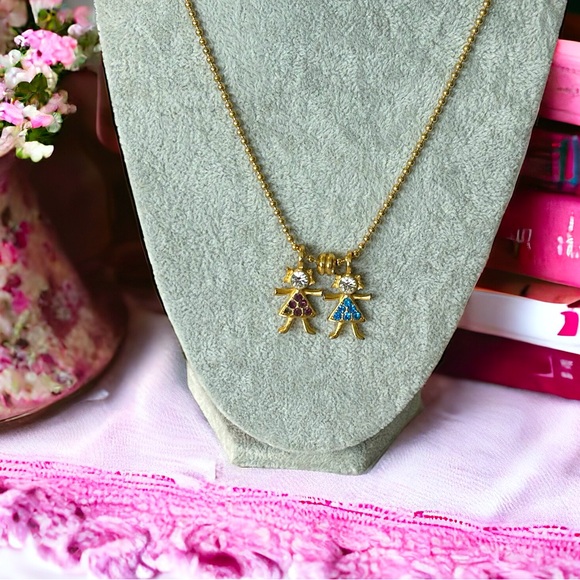 Vintage K.I.S. Gold Brats Charms Necklace - Picture 1 of 9